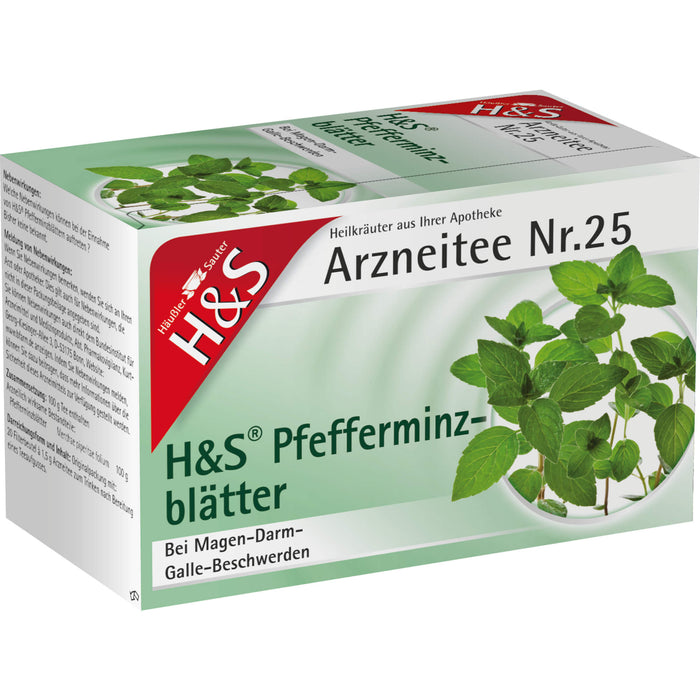 H&S Pfefferminzblätter Arzneitee Nr. 25, 20 pcs. Filter bag