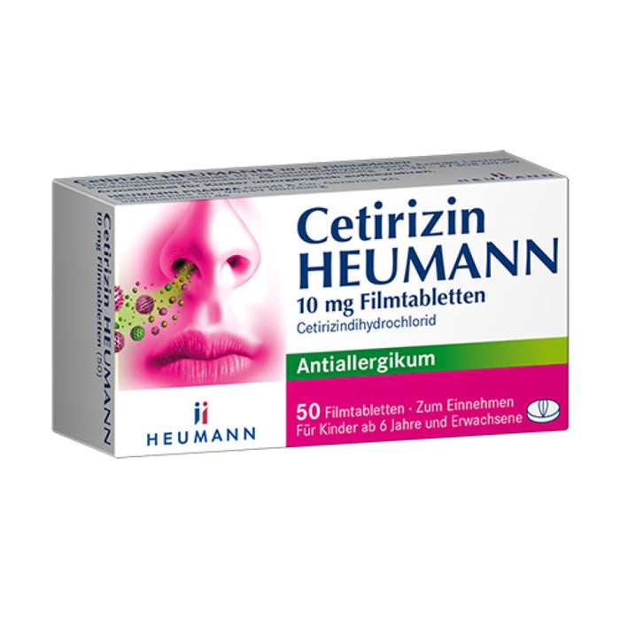 Cetirizin Heumann 10 mg Filmtabletten Antiallergikum, 50 pcs. Tablets