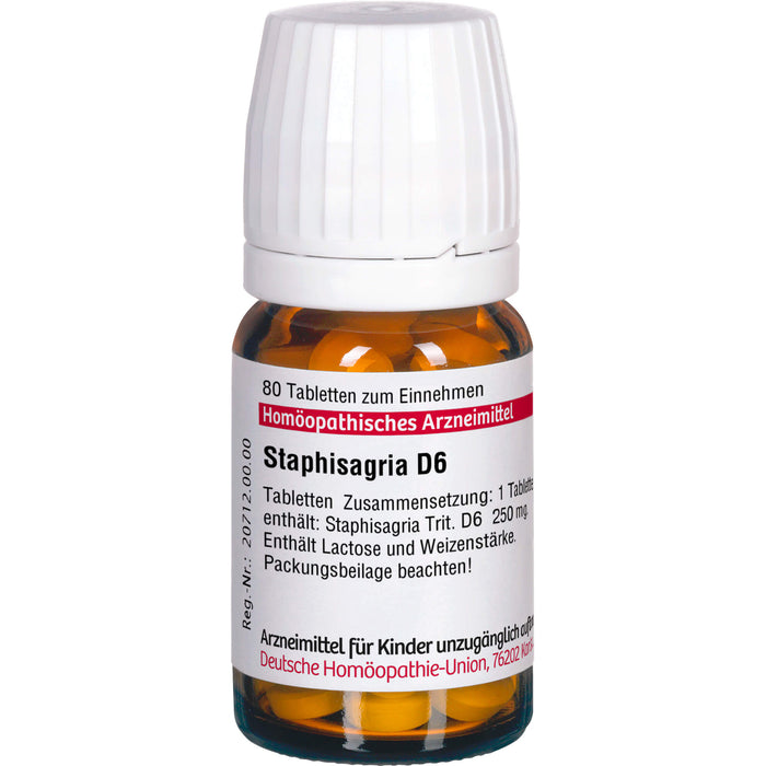 DHU Staphisagria D6 Tabletten, 80 pc Tablettes