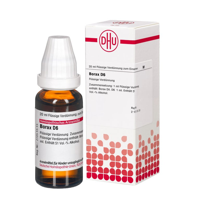 DHU Borax D6 Dilution, 20 ml Lösung