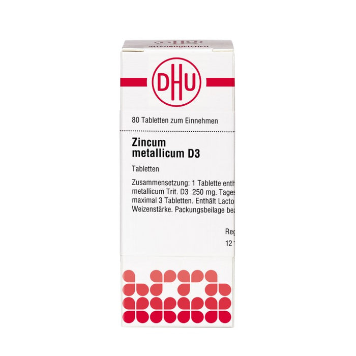 DHU Zincum metallicum D3 Tabletten, 80 St. Tabletten