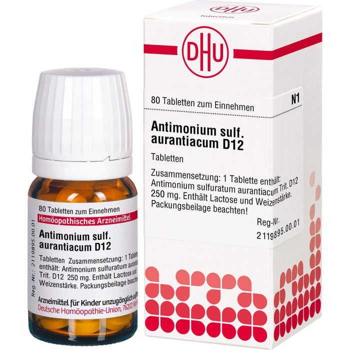 DHU Antimonium sulfuratum aurantiacum D12 Tabletten, 80 pcs. Tablets