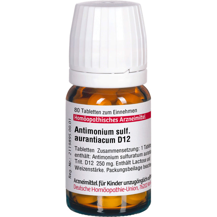 DHU Antimonium sulfuratum aurantiacum D12 Tabletten, 80 pc Tablettes