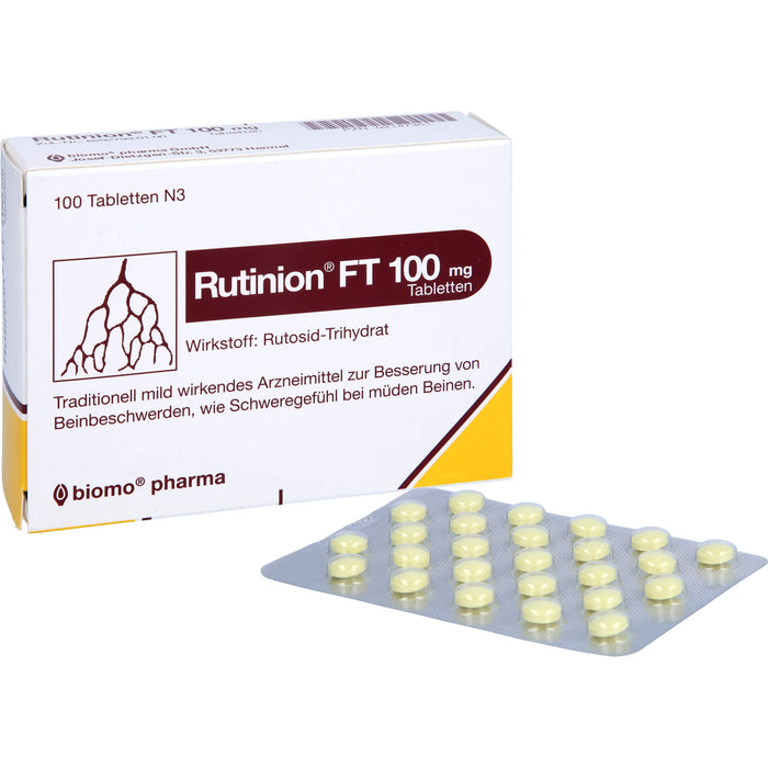 Rutinion FT 100 mg Tabletten zur Besserung von Beinbeschwerden, wie Schweregefühl bei müden Beinen, 100 St. Tabletten