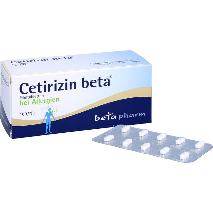 Cetirizin beta Filmtabletten bei Allergien, 100 St. Tabletten