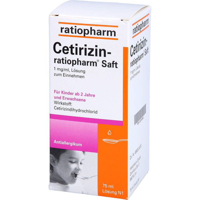 Cetirizin-ratiopharm Saft Antiallergikum, 75 ml Lösung