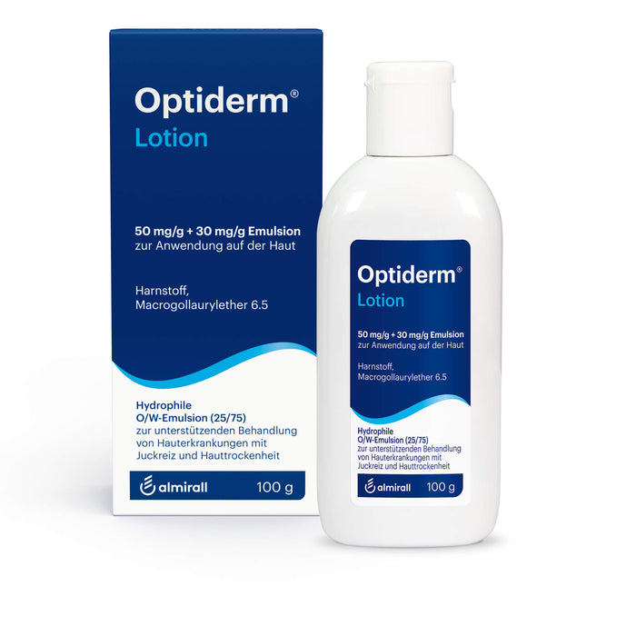 Optiderm Lotion bei Hauterkrankungen mit Juckreiz und Hauttrockenheit, 100 g Lösung