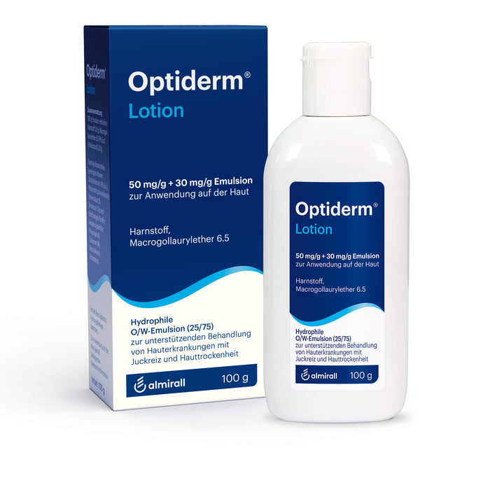 Optiderm Lotion bei Hauterkrankungen mit Juckreiz und Hauttrockenheit, 100 g Lösung