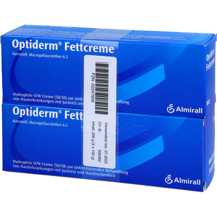 Optiderm Fettcreme bei Juckreiz und Hauttrockenheit, 200 g Cream