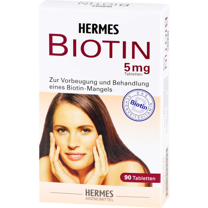 HERMES Biotin 5 mg Tabletten Vorbeugung und Behandlung eines Biotin-Mangels, 90 pcs. Tablets