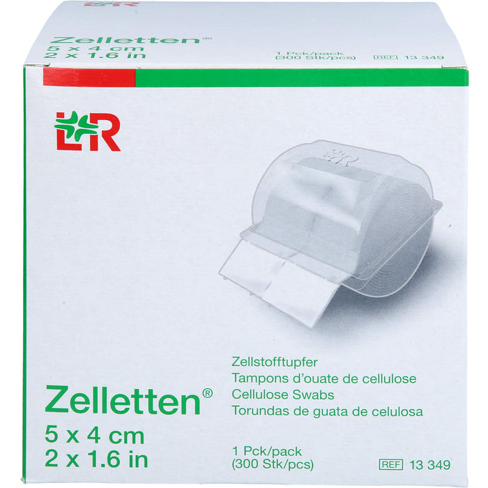 Lohmann & Rauscher Zelletten Tupfer gerollt unsteril 5 x 4 cm, 300 pc Écouvillon