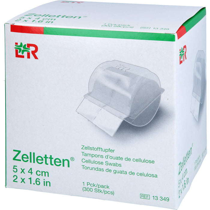 Lohmann & Rauscher Zelletten Tupfer gerollt unsteril 5 x 4 cm, 300 St. Tupfer