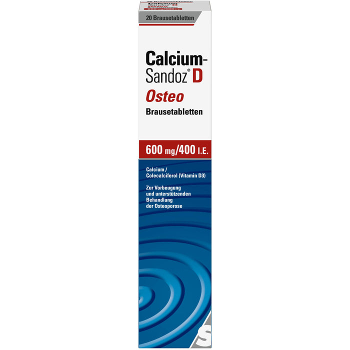 Calcium-Sandoz D Osteo 600 mg/400 I.E. Brausetabletten, 20 pc Tablettes