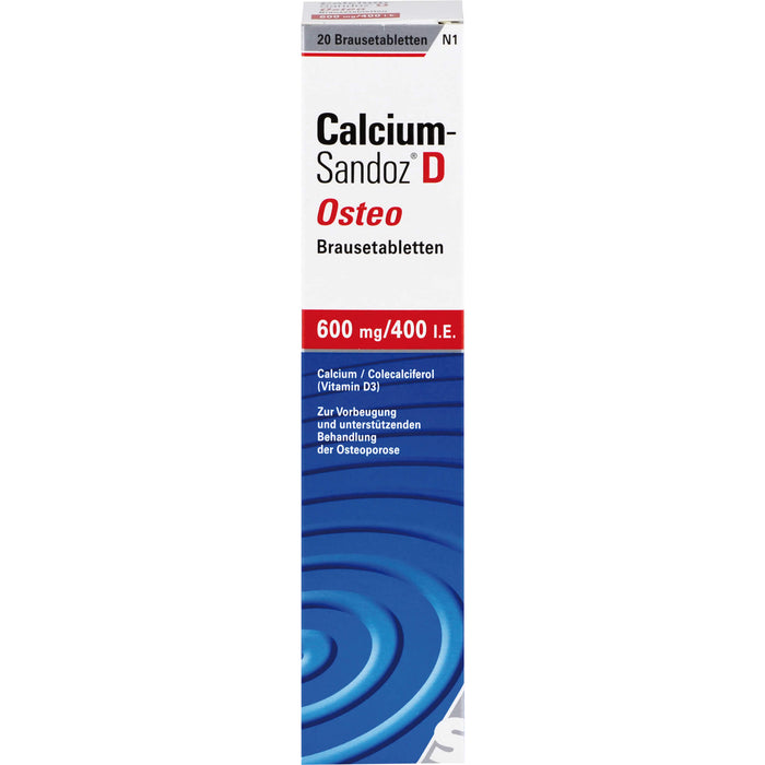 Calcium-Sandoz D Osteo 600 mg/400 I.E. Brausetabletten, 20 pc Tablettes