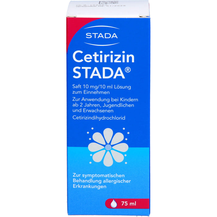 Cetirizin STADA Saft 10 mg / 10 ml Lösung bei Allergien, 75 ml Lösung