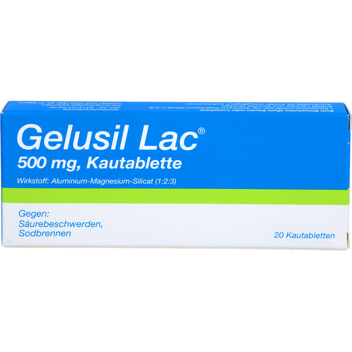 Gelusil Lac Kautabletten gegen Säurebeschwerden, Sodbrennen, 20 pc Tablettes