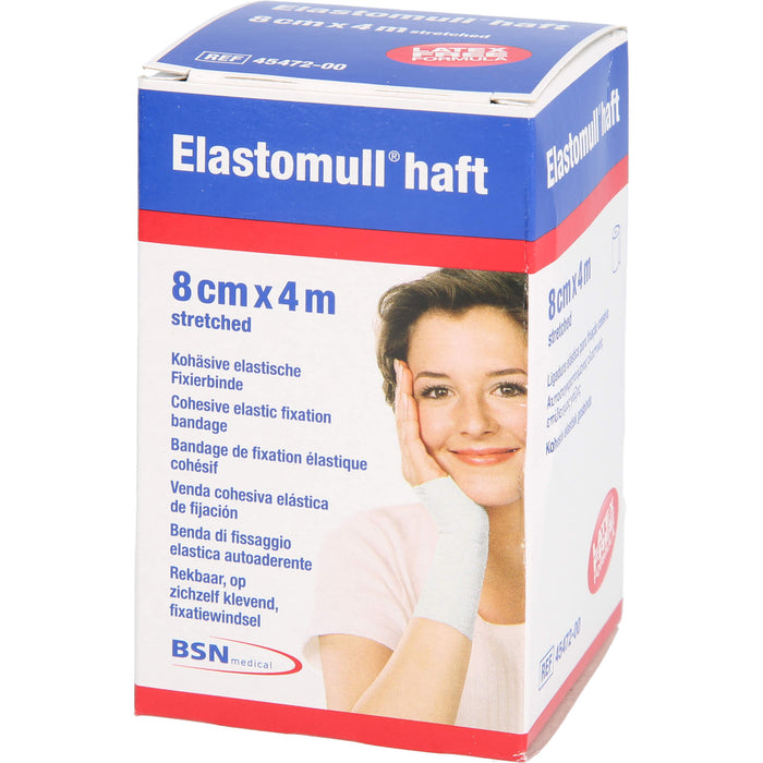 Elastomull haft 8 cm x 4 m kohäsive, elastische Fixierbinde, 1 pc Bandage