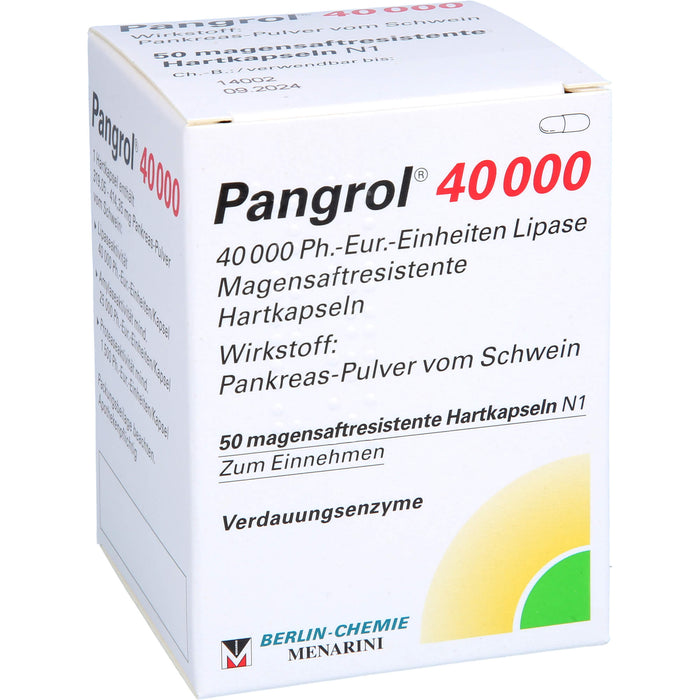 Pangrol 40000 Kapseln Verdauungsenzyme, 50 St. Kapseln