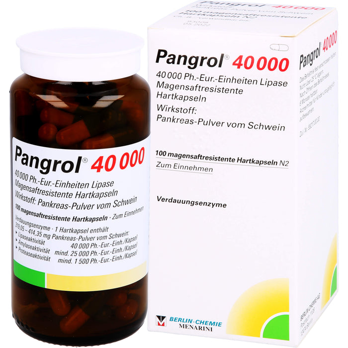 Pangrol 40000 Kapseln Verdauungsenzyme, 100 St. Kapseln