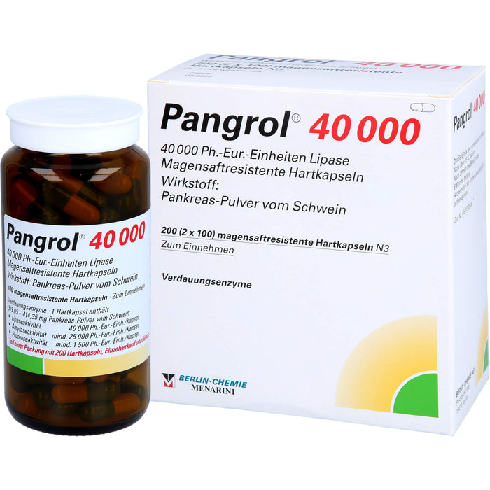 Pangrol 40000 Kapseln Verdauungsenzyme, 200 pc Capsules