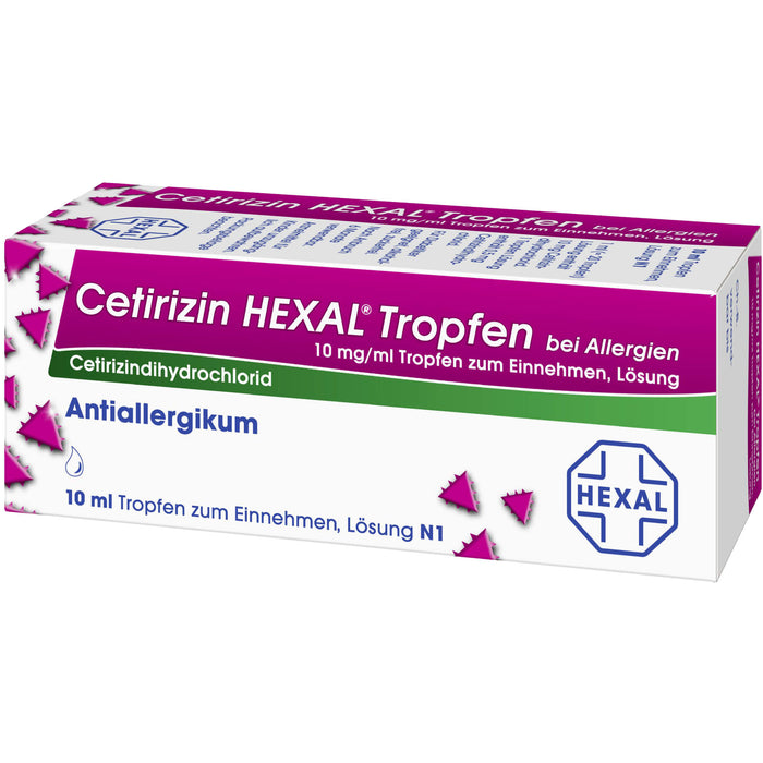 Cetirizin HEXAL Tropfen bei Allergien, 10 ml Solution