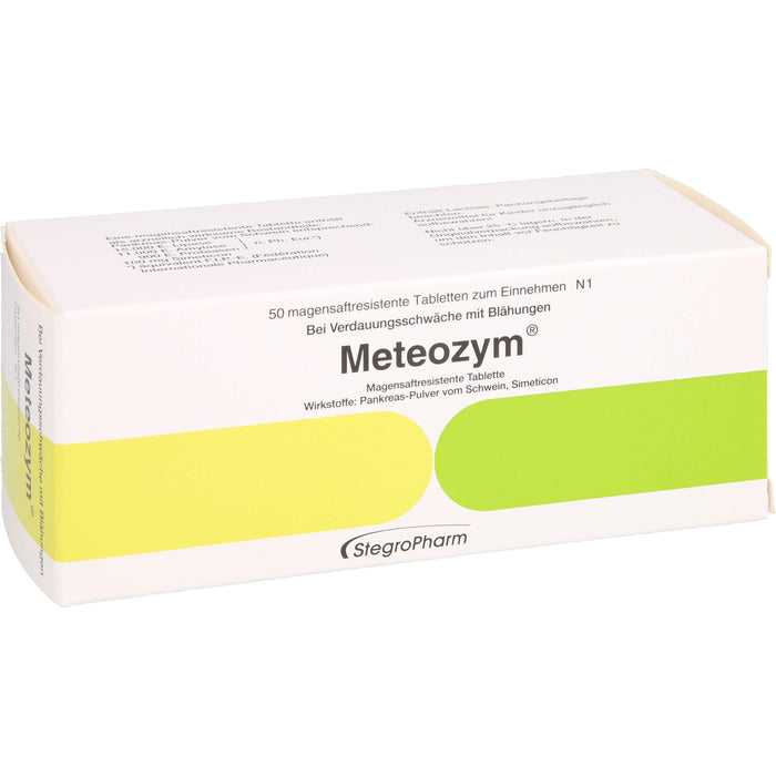 Meteozym Tabletten bei Verdauungsschwäche mit Blähungen, 50 pc Tablettes