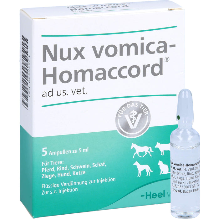 Nux vomica-Homaccord ad us. vet. für Tiere Ampullen, 5 pcs. Ampoules