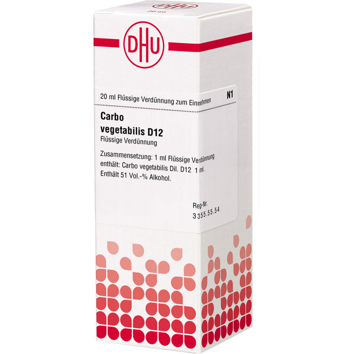 DHU Carbo vegetabilis D12 Dilution, 20 ml Lösung