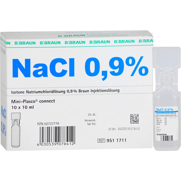 NaCl 0,9% Braun Injektionslösung Mini-Plasco connect, 10 St. Ampullen