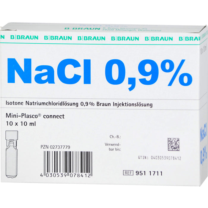 NaCl 0,9% Braun Injektionslösung Mini-Plasco connect, 10 pcs. Ampoules