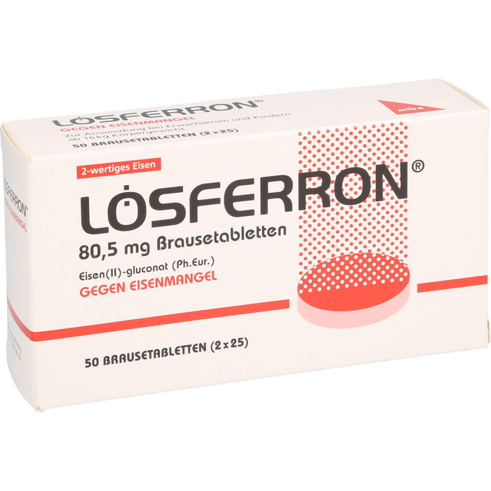 LOSFERRON Brausetabletten gegen Eisenmangel, 50 pc Comprimés effervescents