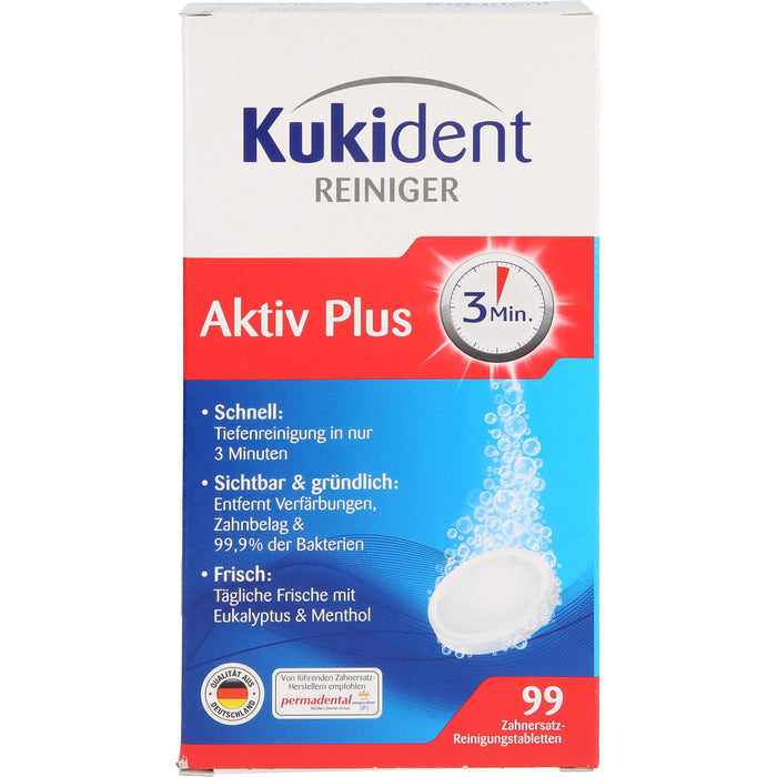 Kukident Aktiv Plus Zahnersatz-Reinigungstabletten, 99 St. Tabletten