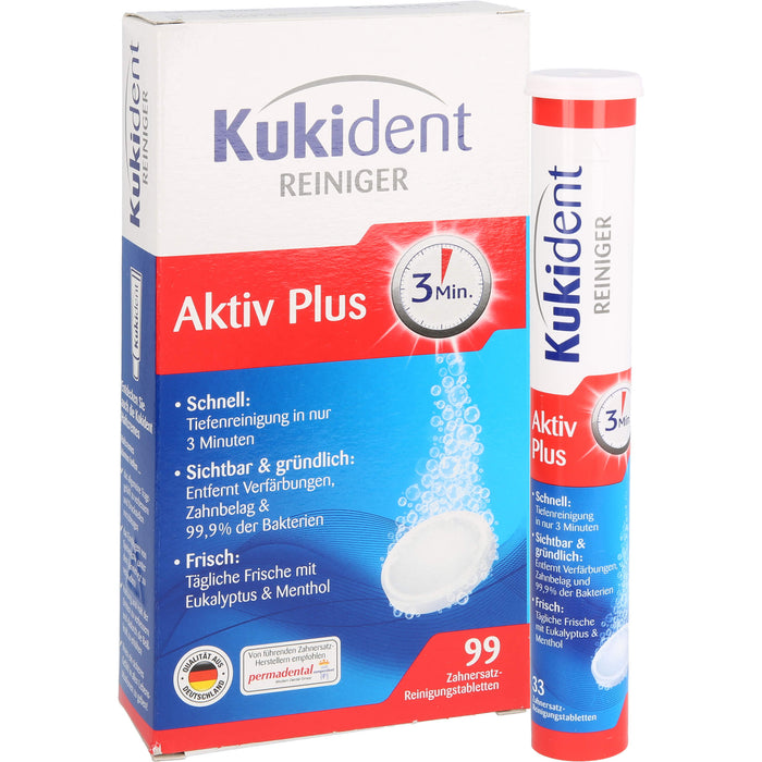 Kukident Aktiv Plus Zahnersatz-Reinigungstabletten, 99 St. Tabletten