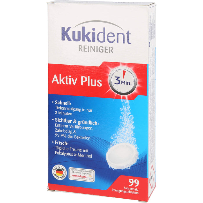 Kukident Aktiv Plus Zahnersatz-Reinigungstabletten, 99 St. Tabletten