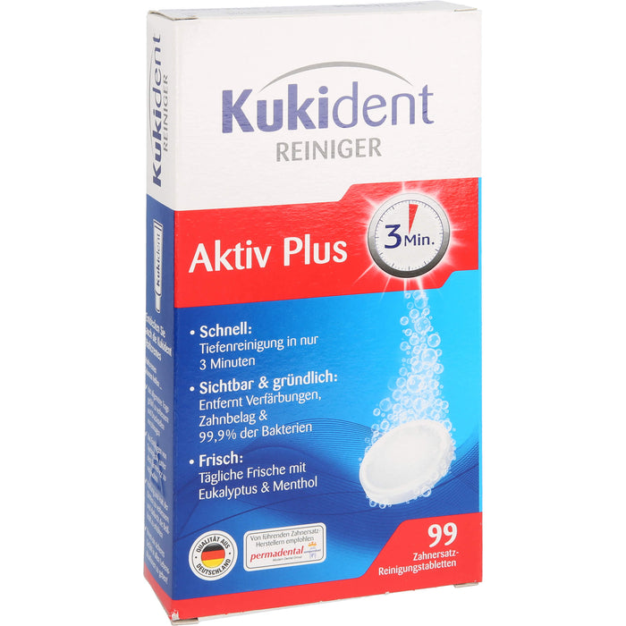 Kukident Aktiv Plus Zahnersatz-Reinigungstabletten, 99 St. Tabletten