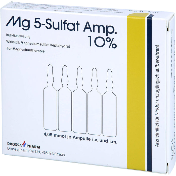 Mg 5-Sulfat Amp. 10% Injektionslösung zur Magnesiumtherapie, 5 pcs. Ampoules