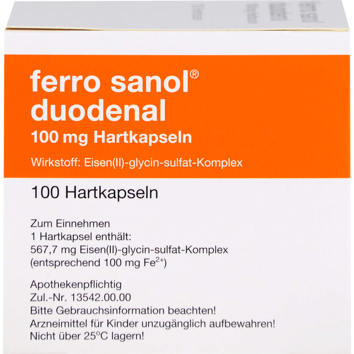 ferro sanol duodenal Hartkapseln gegen Eisenmangel, 100 St. Kapseln