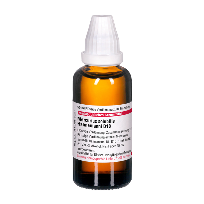 Mercurius solubilis Hahnemanni D10 DHU Dilution, 50 ml Lösung