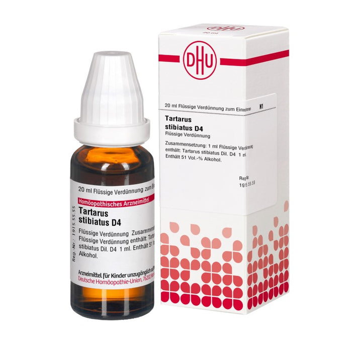 Tartarus stibiatus D4 DHU Dilution, 20 ml Lösung