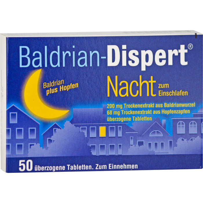 Baldrian-Dispert Nacht zum Einschlafen, 50 pc Tablettes