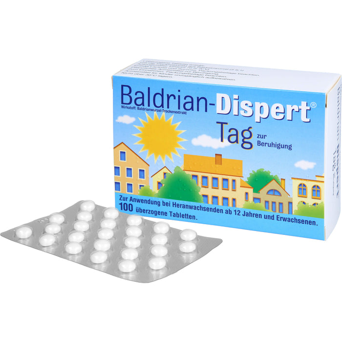 Baldrian-Dispert Tag überzogene Tabletten zur Beruhigung, 100 St. Tabletten