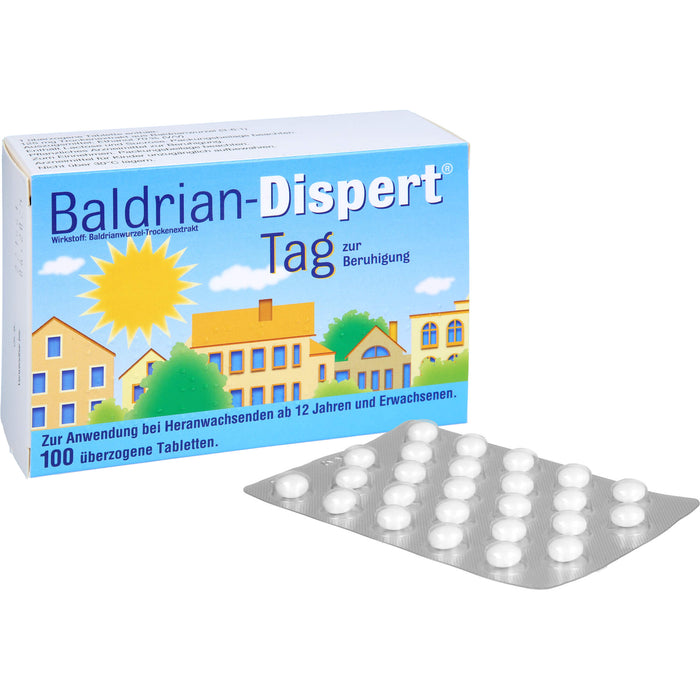 Baldrian-Dispert Tag überzogene Tabletten zur Beruhigung, 100 St. Tabletten