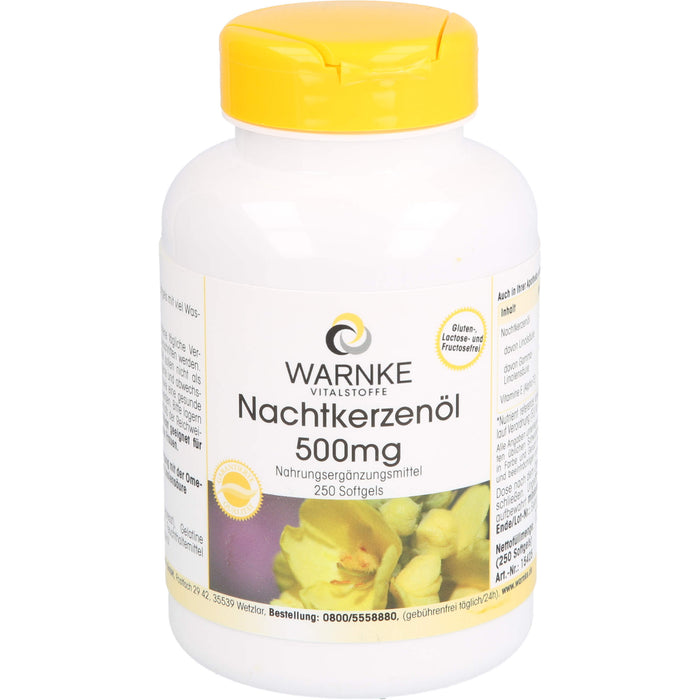 WARNKE Vitalstoffe Nachtkerzenöl 500 mg Softgels, 250 pcs. Capsules