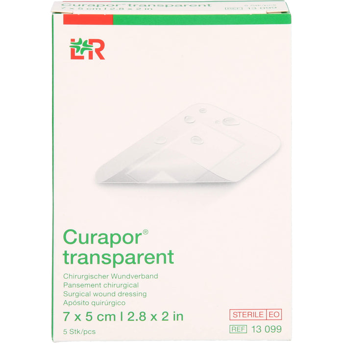 Curapor transparent steril 7 x 5 cm Chirurgischer Wundverband, 5 St. Pflaster