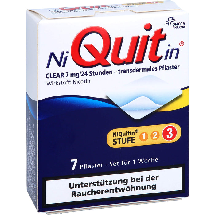 NiQuitin CLEAR 7 mg/24 Stunden - transdermales Pflaster, 7 pcs. Patch