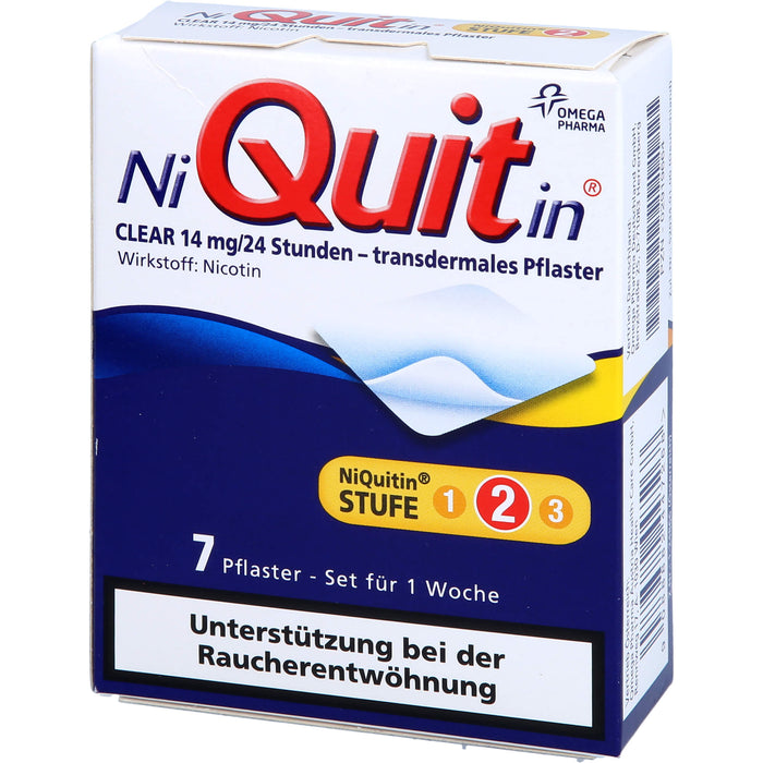 NiQuitin CLEAR 14 mg/24 Stunden - transdermales Pflaster, 7 St. Pflaster