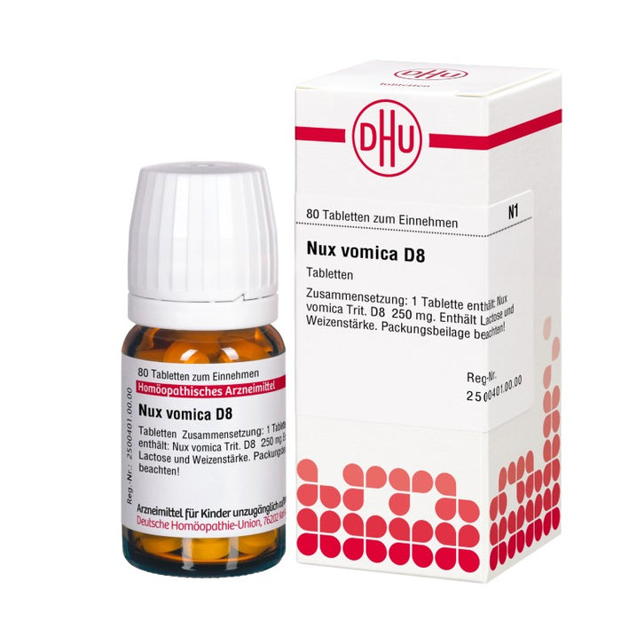 DHU Nux vomica D8 Tabletten, 80 St. Tabletten