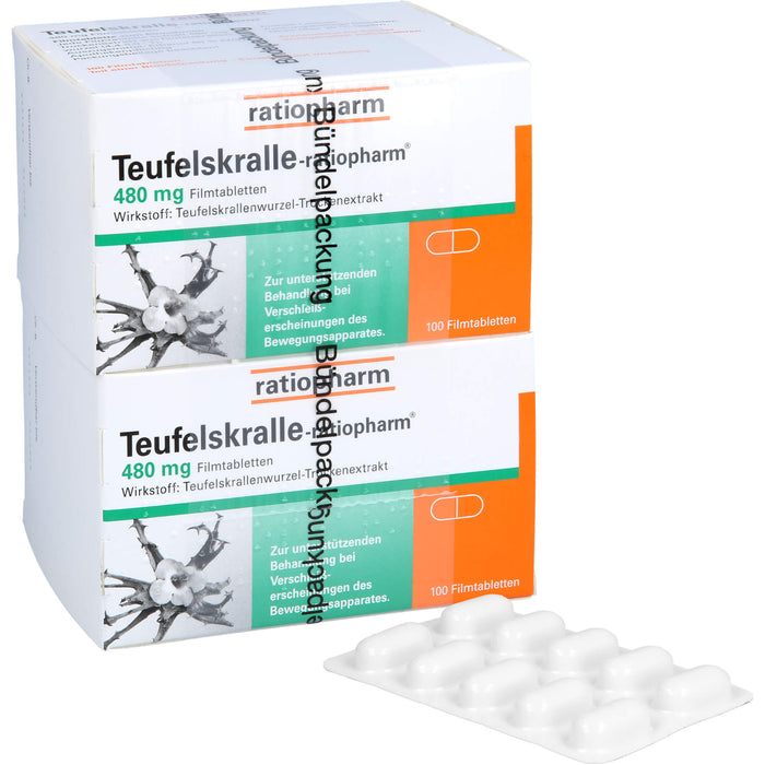 Teufelskralle-ratiopharm Filmtabletten bei Verschleißerscheinungen des Bewegungsapparates, 200 St. Tabletten