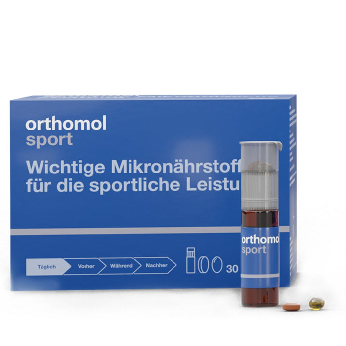 Orthomol Sport - Mikronährstoffe für sportliche Leistung - mit Magnesium, Vitamin D und B12 - Trinkampullen/Tabletten/Kapseln, 30 pcs. Daily portions