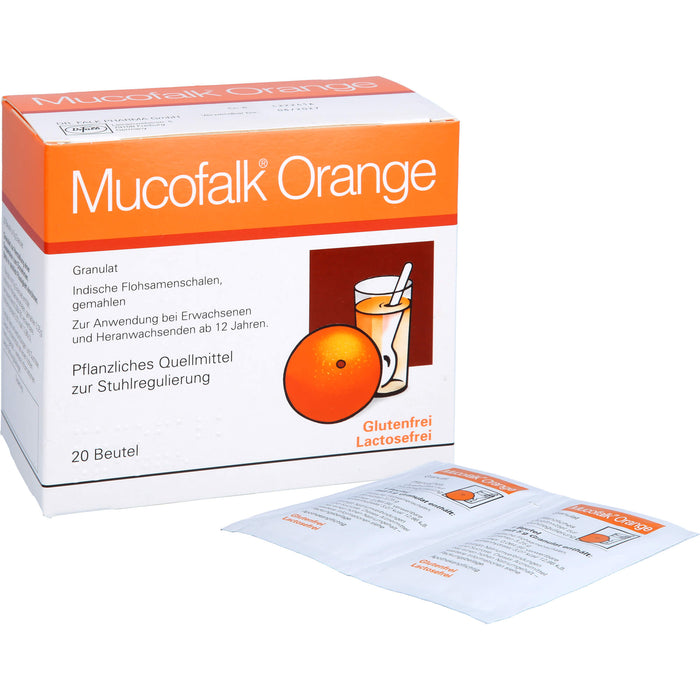 Mucofalk Orange Granulat Quellmittel zur Stuhlregulierung, 20 pc Sachets